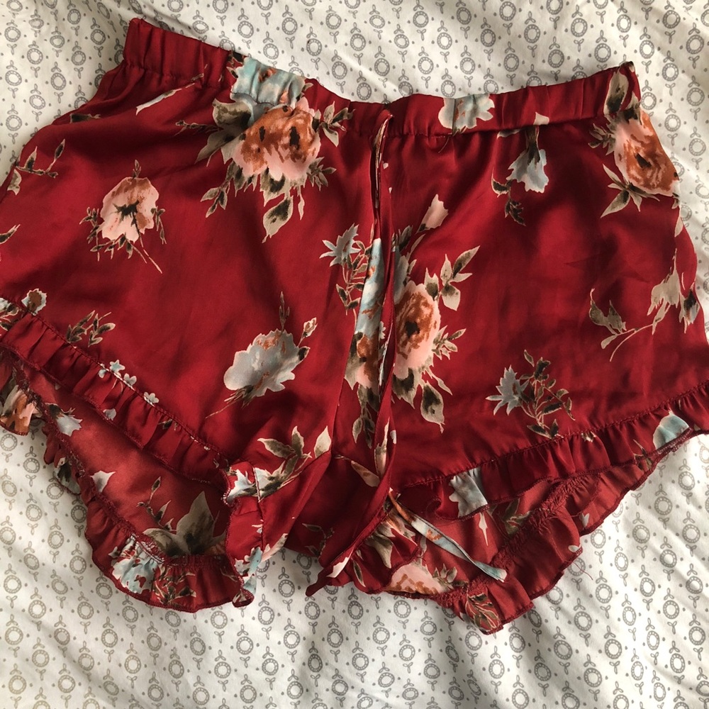 Red/floral shorts!